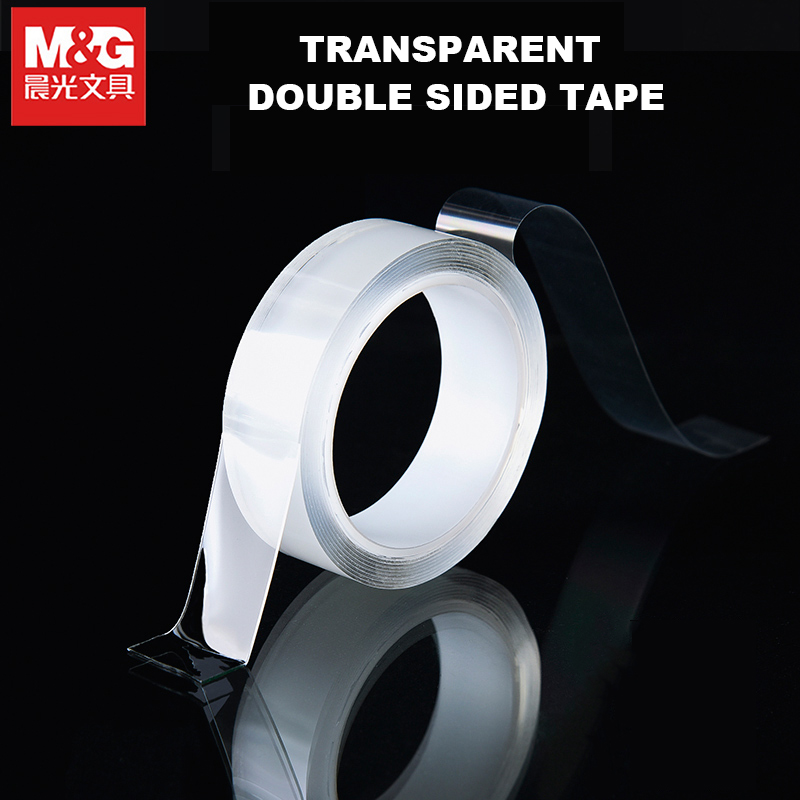 M & G 투명 양면 테이프 나노 테이프 재사용 가능한 방수 접착제 청소 가능한 주방 욕실 용품 테이프 벽 스티커